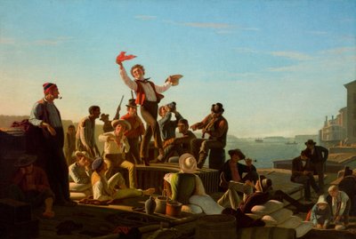 Jolly Flatboatmen en el puerto de George Caleb Bingham