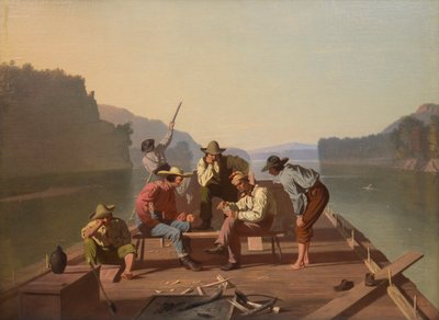 Balseros jugando a las cartas de George Caleb Bingham