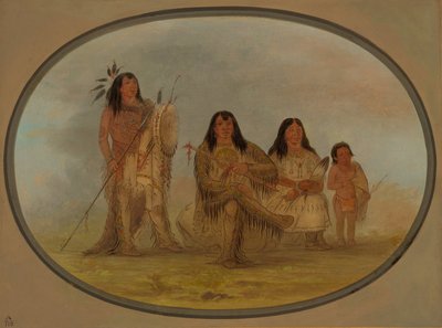 Un jefe Blackfoot, su esposa y un curandero de George Catlin