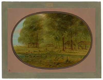 Una aldea caribeña en la Guayana Holandesa de George Catlin