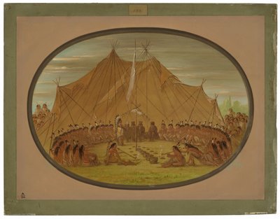 Una fiesta de perros - Sioux de George Catlin