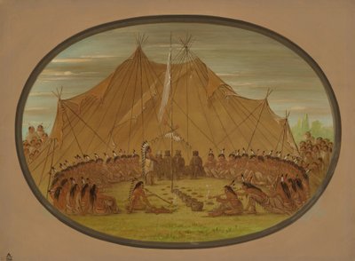 Una Fiesta de Perros - Sioux, 1861-1869 de George Catlin