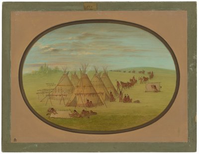 Un pequeño pueblo sioux de George Catlin