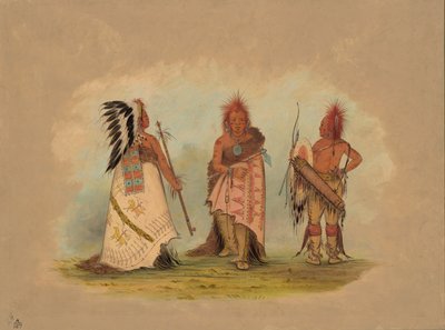 Un Jefe Pawnee con Dos Guerreros de George Catlin