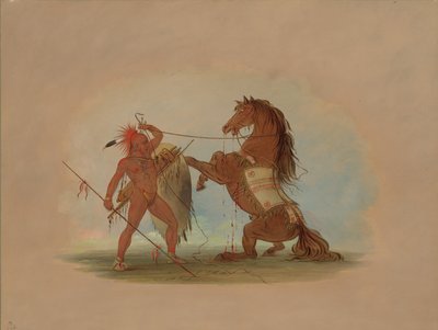 Un guerrero Pawnee sacrificando su caballo favorito de George Catlin