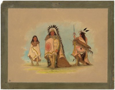 Un jefe sioux, su hija y un guerrero de George Catlin