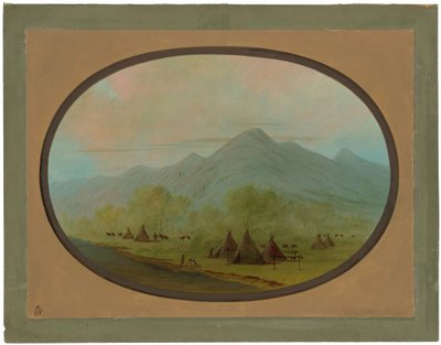 Un pequeño pueblo cuervo de George Catlin