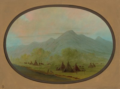 Una Pequeña Aldea Crow, 1855-1869 de George Catlin