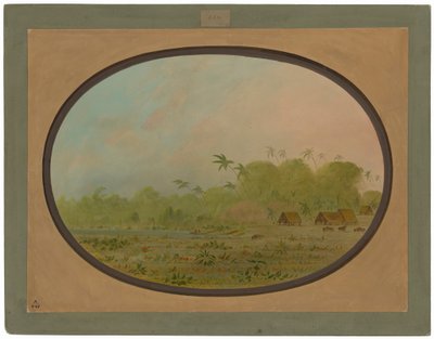 Un pequeño poblado de indios Remos de George Catlin