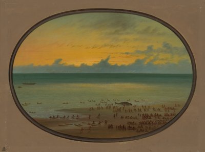 Una ballena en tierra - Klahoquat, 1855-1869 de George Catlin