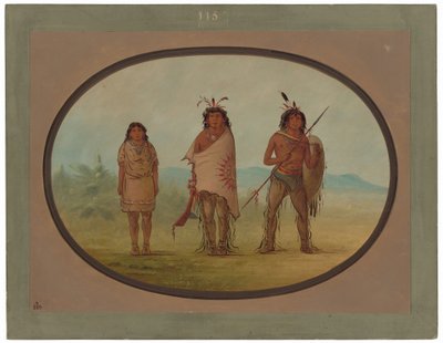 Un jefe Yuma, su hija y un guerrero de George Catlin
