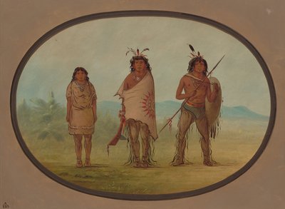 Un jefe Yuma, su hija y un guerrero de George Catlin