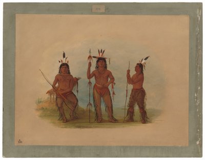Jefe aleutiano y dos guerreros de George Catlin