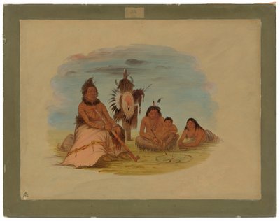 Un jefe Minatarree anciano y su familia de George Catlin