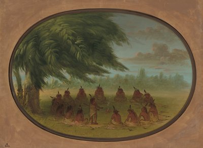 Un consejo indio - Sioux de George Catlin