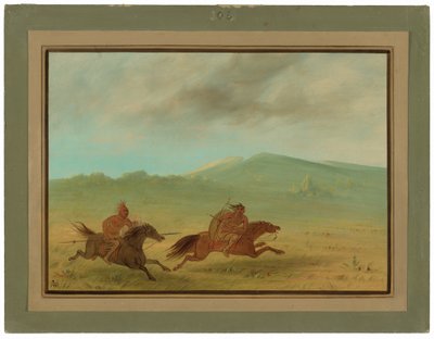 Un indio Osage persiguiendo a un Camanchee de George Catlin