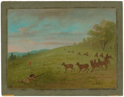 Caza de antílopes - Assinneboine de George Catlin