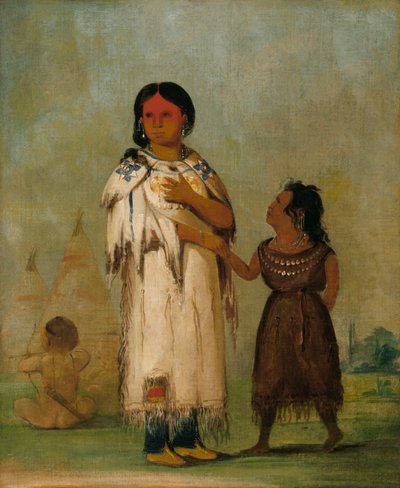Mujer y Niño Assiniboin, 1832 de George Catlin