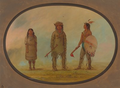 Jefe Athapasca, su esposa y un guerrero, 1855-1869 de George Catlin