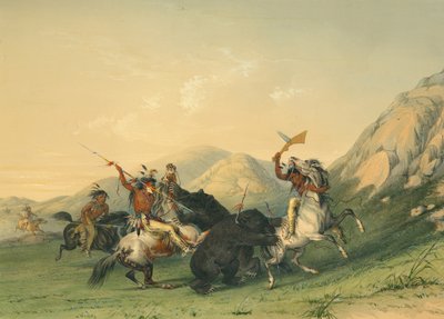Ataque al oso pardo de George Catlin