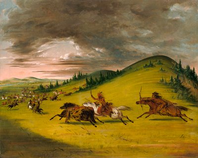 Batalla entre Sioux y Sac and Fox de George Catlin