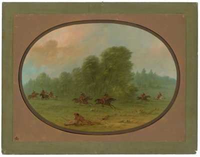 Batalla entre los apaches Jiccarilla y los comanches de George Catlin
