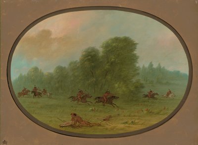 Batalla entre los Apaches Jiccarilla y los Comanches de George Catlin