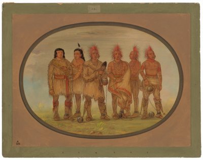 Black Hawk y otros cinco prisioneros Saukie de George Catlin