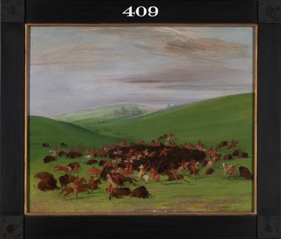 Caza de búfalos, un rodeo por los Hidatsa de George Catlin