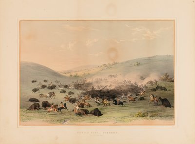 Buffalo Hunt Surround--no. 9 de George Catlin