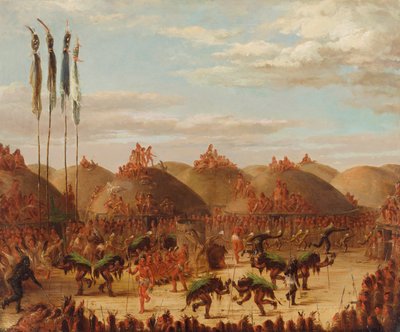 Danza del toro, ceremonia Mandan O-kee-pa, 1832 de George Catlin