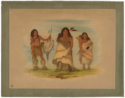 Jefe Comanche, Su Esposa y un Guerrero de George Catlin