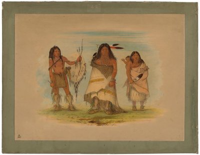 Jefe comanche, su esposa y un guerrero, 1861 de George Catlin