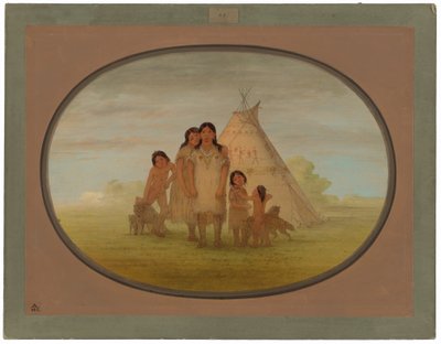 Niños del jefe Camanchee y tipi de George Catlin