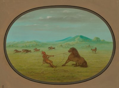 Cazando Caballos Salvajes - Pawnee de George Catlin