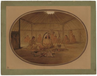 Catlin Agasajado por el Jefe Mandan de George Catlin