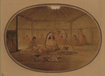 Catlin agasajado por el jefe Mandan, 1861-1869 de George Catlin