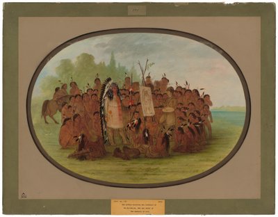 Catlin pintando el retrato de Mah-to-toh-pa - Mandan de George Catlin