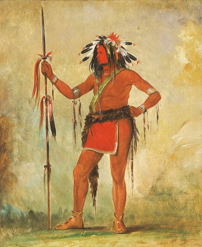 Cáh-be-múb-bee, el que se sienta en todas partes, un valiente de George Catlin