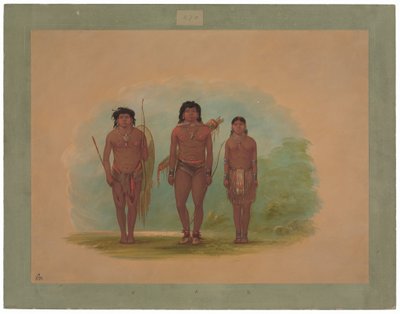 Jefe Chaco, Su Esposa y un Guerrero de George Catlin