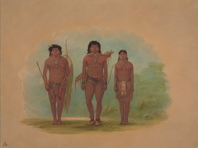 Jefe Chaco, su esposa y un guerrero, 1854-1869 de George Catlin