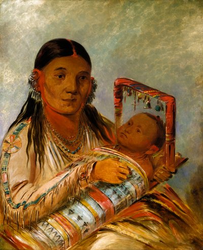 Chée-ah-ká-tchée, Esposa de Nót-to-way de George Catlin