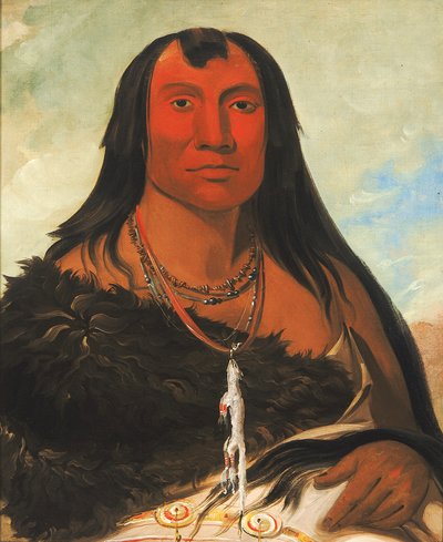 Cháh-ee-chópes, cuatro lobos, un jefe de luto de George Catlin