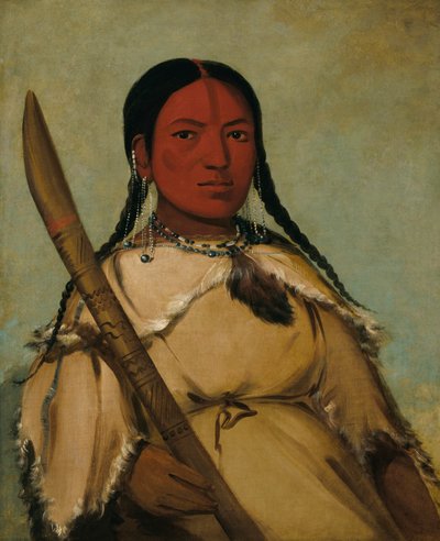 Chin-cha-pee, Bicho de Fuego que Repta, Esposa de Cabeza de Huevo de Paloma de George Catlin