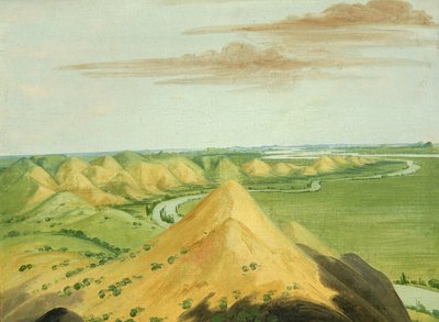 Clay Bluffs, veinte millas por encima del Mandans de George Catlin