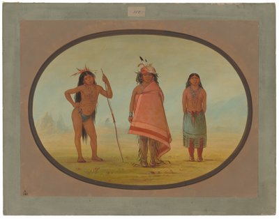 Jefe Cochimtee, Su Esposa y un Guerrero de George Catlin