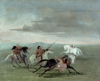 Hazañas marciales de la equitación Comanche de George Catlin