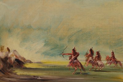 Comanche Dando Flechas a la Roca de la Medicina, 1837-1839 de George Catlin