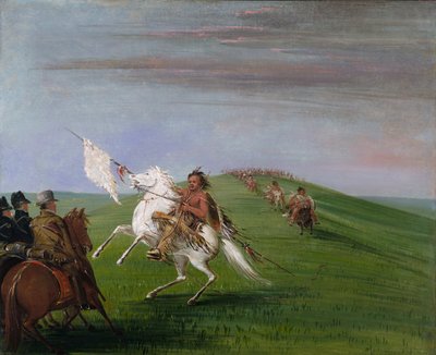 Encuentro entre comanches y dragones de George Catlin