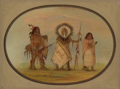 Jefe Crow, Su Esposa y un Guerrero, 1861-1869 de George Catlin